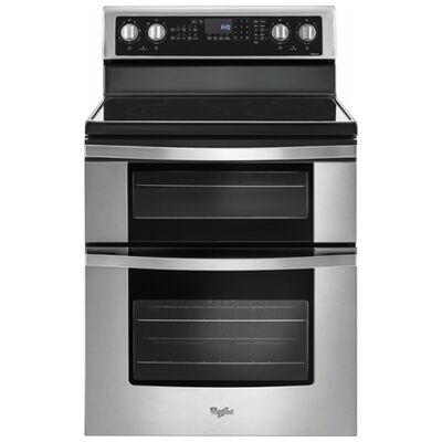 Whirlpool 30 in. 6.7 cu. ft. Convection Double Oven Freestanding Electric Range with 5 Smoothtop Burners - Stainless Steel | WGE745C0FS