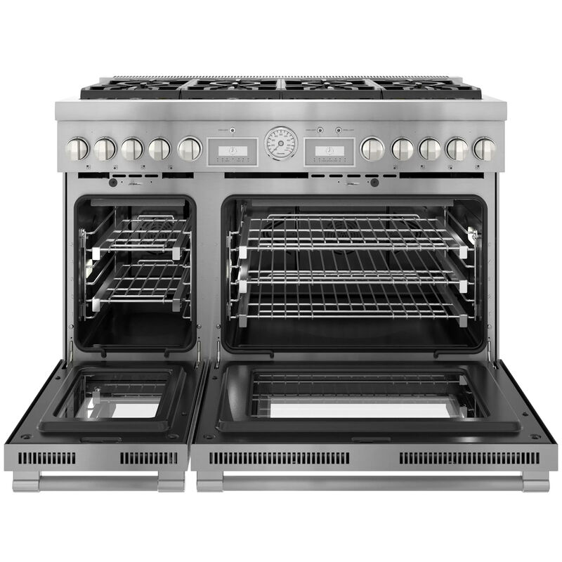 Thermador Pro Grand Professional Series 48 in. 8.2 cu. ft. Smart True European Convection Double Oven Dual Fuel Range with 6 Sealed Burners - Stainless Steel, , hires