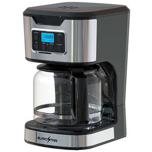 Eurostar 12-Cup Programmable Coffee Maker - Silver, , hires