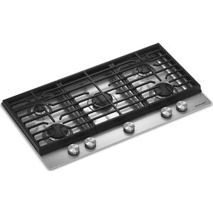 KitchenAid 36 in. 5-Burner Natural Gas Cooktop with Simmer Burner & Power Burner - Stainless Steel, , hires