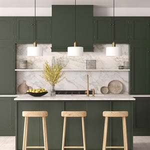 Hudson & Canal Henri 10 in. Pendant with White Milk Glass - Brass, , hires