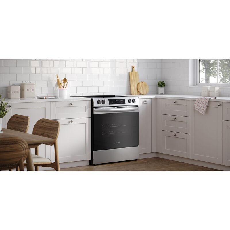 Frigidaire 30 in. 5.3 cu. ft. Air-Fry Standard Convection Electric Range with Smoothtop Burners - Stainless Steel, , hires