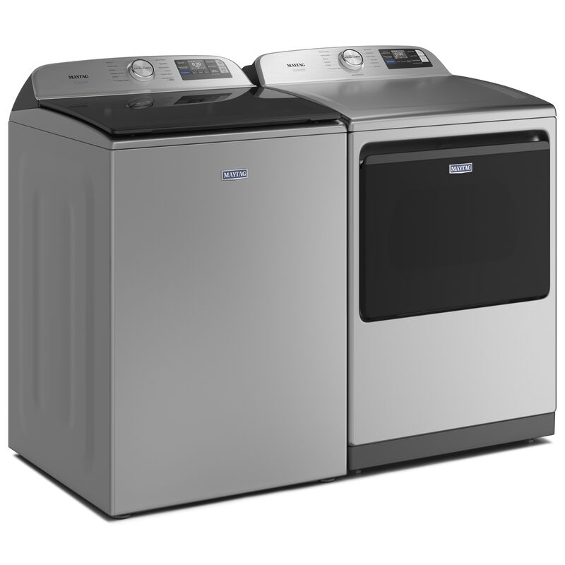 Maytag Pet Pro 27 in. 7.4 cu. ft. Smart Electric Dryer with Sensor Dry, Sanitize & Steam Cycle - Classic Silver, Classic Silver, hires