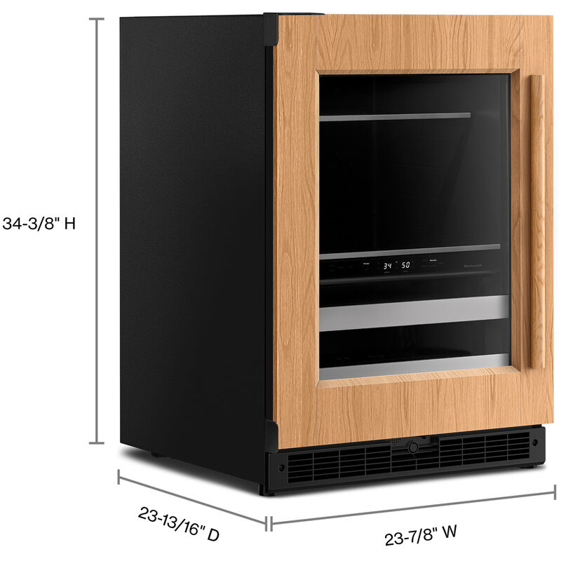 KitchenAid 24 in. Built-In/Freestanding 4.8 cu. ft. Compact Beverage Center with Adjustable Shelves & Digital Control - Custom Panel Ready, Custom Panel Required, hires