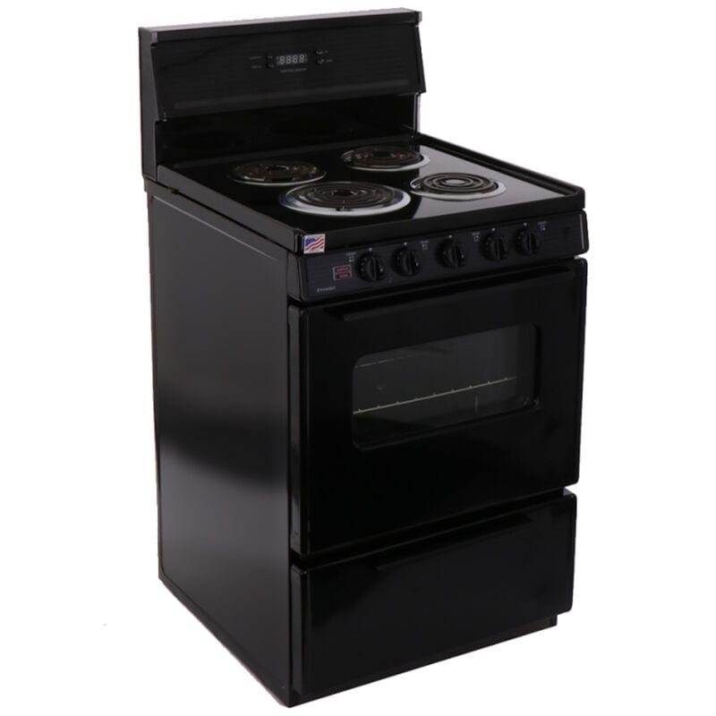 Premier 24 in. 2.9 cu. ft. Electric Range with Coil Burners - Black, , hires