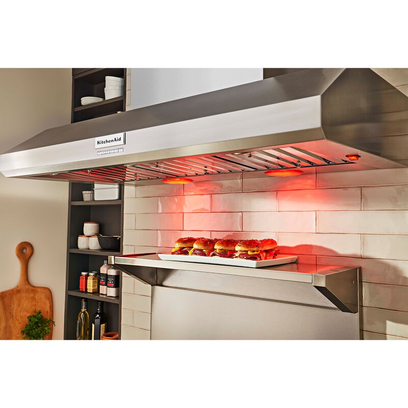 KitchenAid 48 in. Canopy Pro Style Range Hood with 4 Speed Settings & 3 LED Lights - Stainless Steel, , hires