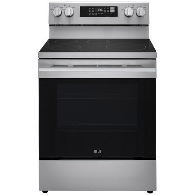 LG 30 in. 6.3 cu. ft. Smart Air-Fry True European Convection Electric Range with 4 Induction Burners - Stainless Steel | LRIN6323YE