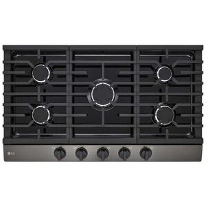 LG 36 in. 5-Burner Natural Gas Cooktop with Simmer Burner & Power Burner - Black Stainless, Black Stainless, hires