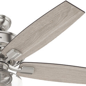 Hunter Bennett 52 in. Ceiling Fan with LED Light Kit and Remote - Brushed Nickel, , hires