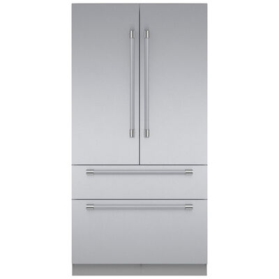 Thermador Freedom Collection 42 in. Built-In 23.9 cu. ft. Smart Counter Depth 4-Door French Door Refrigerator with Internal Water Dispenser and Professional handles - Stainless Steel | T42BT120NS