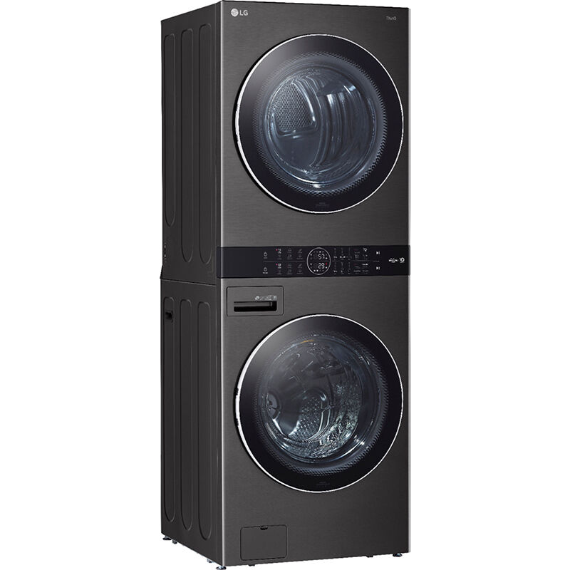 LG 27 in. WashTower with 4.5 cu. ft. Washer with 6 Wash Programs & 7.4 cu. ft. Gas Dryer with 6 Dryer Programs, Sensor Dry & Wrinkle Care - Black Steel, Black Steel, hires