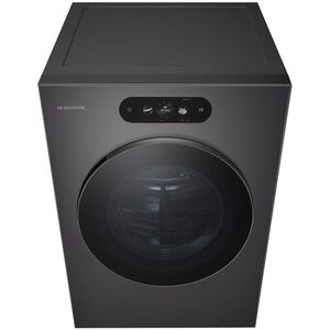 LG SIGNATURE 29 in. 9.0 cu. ft. Smart Stackable Electric Dryer with Built-In Intelligence, TurboSteam, AI Sensor Dry & Sanitize Cycle - Brushed Black Steel, , hires