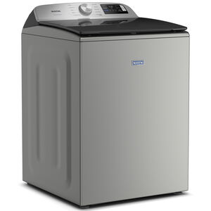 Maytag 27 in. 5.2 cu. ft. Smart Top Load Washer with Agitator & Extra Power - Classic SIlver, Classic Silver, hires