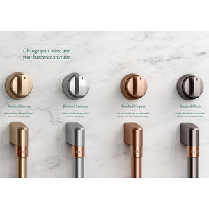 Cafe Handle & Knob Set for Ranges - Brushed Stainless, , hires