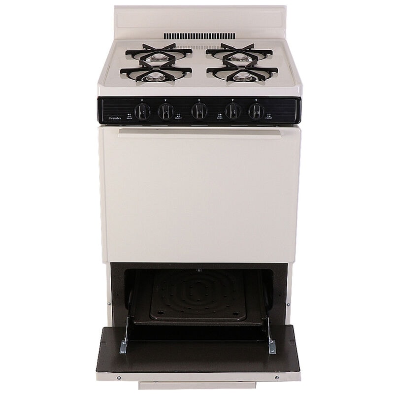 Premier 24 in. 2.9 cu. ft. Gas Range with Open Burners - Bisque, , hires