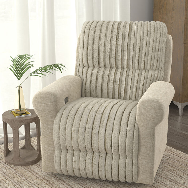 Jackson Furn Foxy Power Lay Flat Recliner with Zero Gravity - Porcelain, , hires