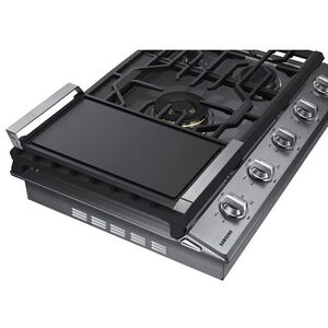 Samsung 30 in. 5-Burner Smart Natural Gas Cooktop with Griddle, Simmer Burner & Power Burner - Black Stainless, Black Stainless, hires