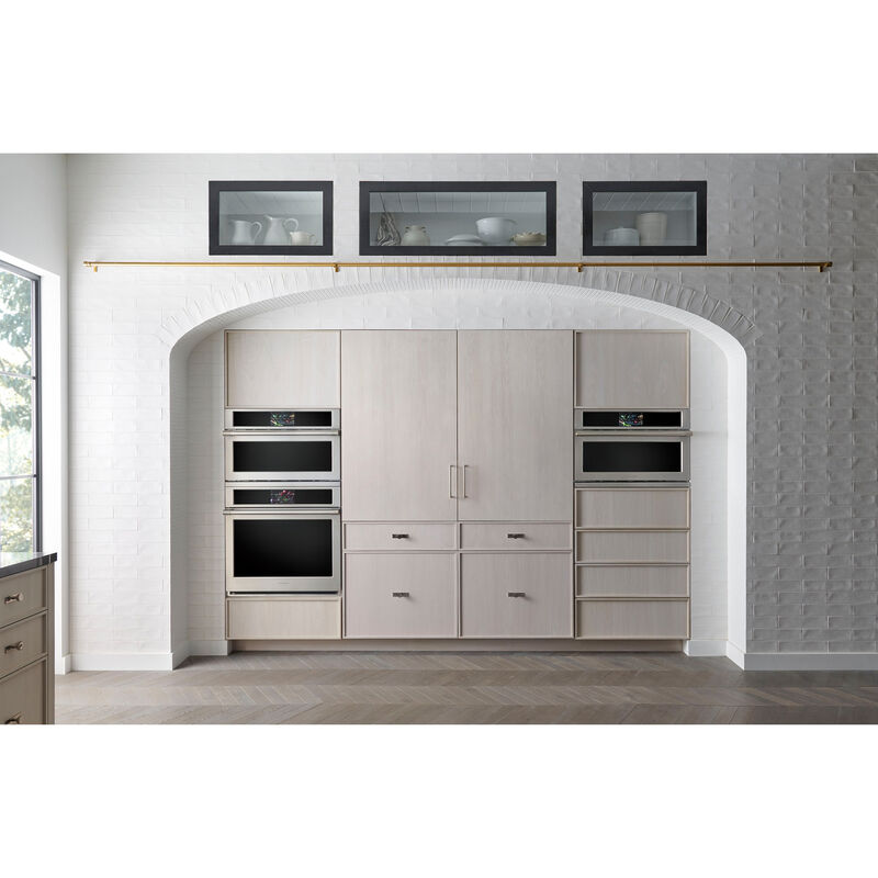 Monogram Statement Series 30 in. 5 cu. ft. Smart Speed Electric Single Wall Oven with True European Convection - Stainless Steel, , hires