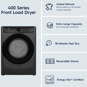 Electrolux 400 Series 27 in. 8.0 cu. ft. Stackable Gas Dryer with Sensor Dry, Sanitize & Steam Cycle - Titanium, , hires