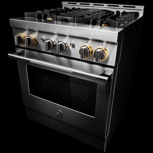JennAir Rise Series 30 in. 4.1 cu. ft. Smart True European Convection Gas Range with 4 Sealed Burners - Stainless Steel, , hires