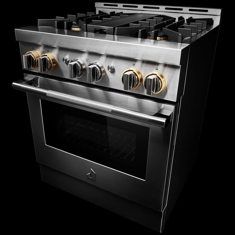 JennAir Rise Series 30 in. 4.1 cu. ft. Smart True European Convection Gas Range with 4 Sealed Burners - Stainless Steel, , hires