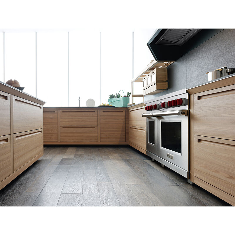 Wolf 48 in. 7.8 cu. ft. Smart Dual Convection Double Oven Dual Fuel Range with 4 Sealed Burners & Griddle - Stainless Steel, , hires