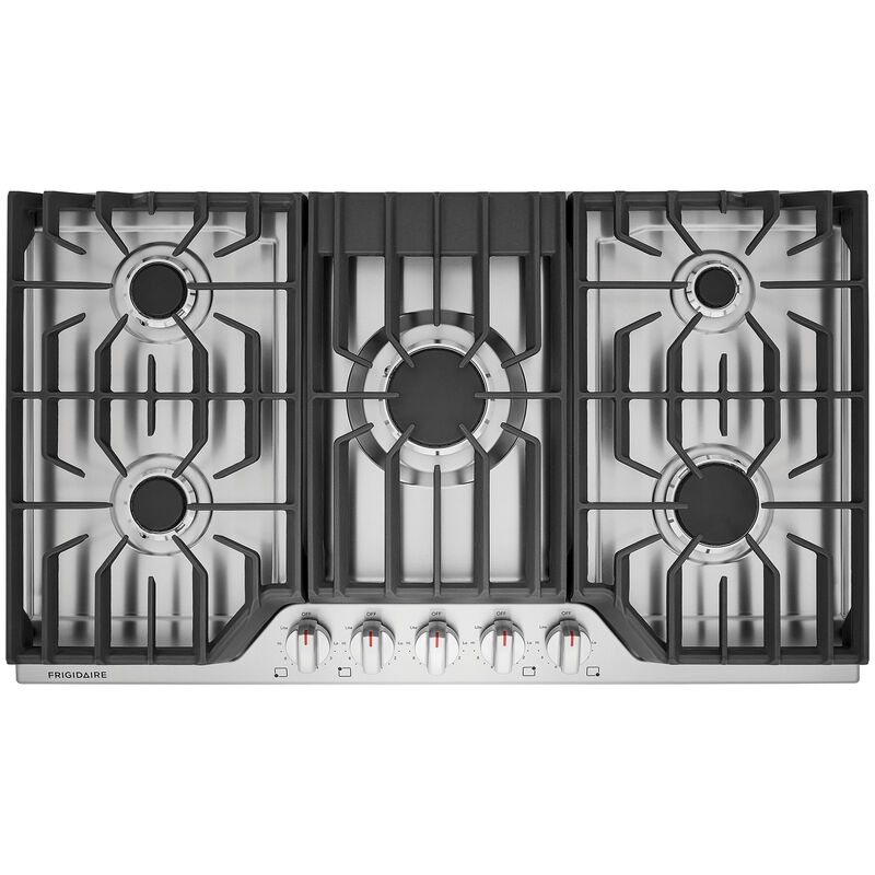 Frigidaire 36 in. 5-Burner Natural Gas Cooktop with Simmer Burner & Power Burner - Stainless Steel, , hires