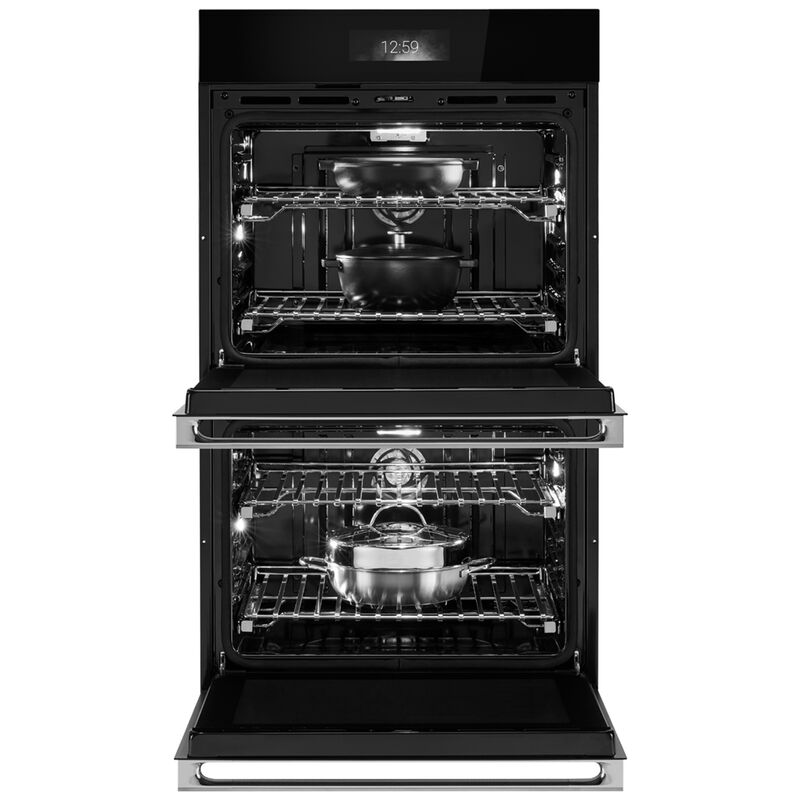 JennAir Noir 30 in. 10.0 cu. ft. Smart Front Control Electric Double Wall Oven with True European Convection & Sensor Cooking - Stainless Steel, , hires