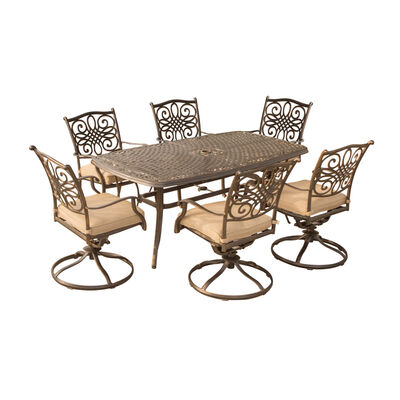 Hanover Traditions 7-Piece Dining Set with Six Swivel Dining Chairs | TRADITION7SW