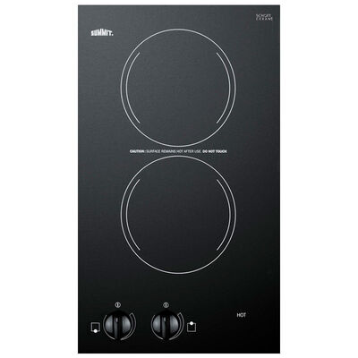 Summit 12 in. Electric Cooktop with 2 Smoothtop Burners - Black | CR2110B