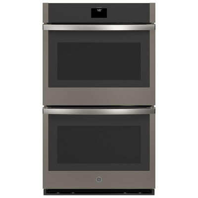 GE 30" 10.0 Cu. Ft. Electric Smart Double Wall Oven with True European Convection & Self Clean - Slate | JTD5000ENES