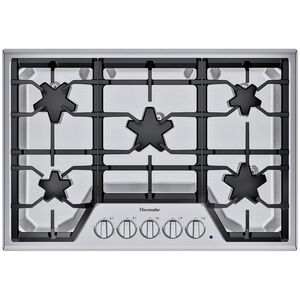 Thermador Masterpiece Series 30 in. 5-Burner Natural Gas Cooktop with Simmer Burner & Power Burner - Stainless Steel, , hires