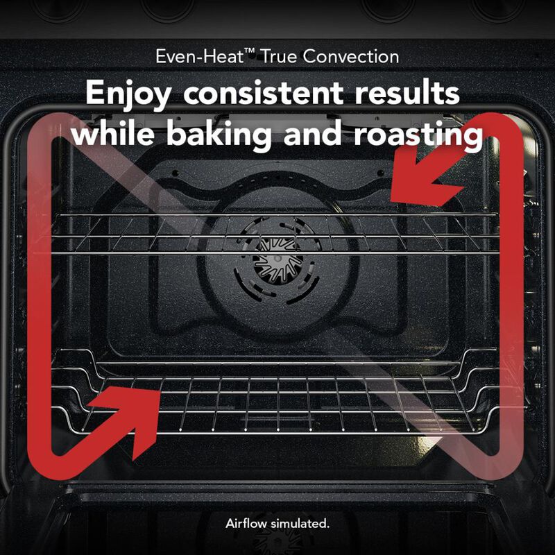 KitchenAid 30 in. 5.3 cu. ft. Smart Air-Fry True European Convection Electric Range with Radiant Burners - Fingerprint Resistant Stainless Steel, , hires