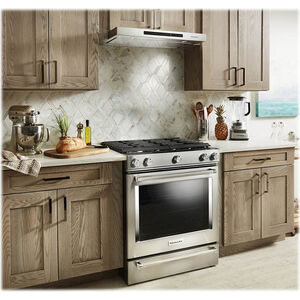 KitchenAid 36 in. Convertible Standard Style Range Hood with 400 CFM, 4 Fan Speeds & 2 LED Lights - Stainless Steel, , hires