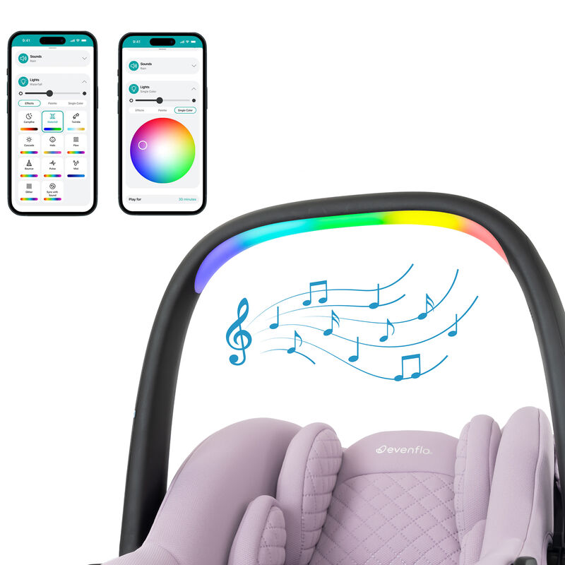 Evenflo Litemax NXT Infant Car Seat with Sensory Soothe - Agate Purple, Agate Purple, hires