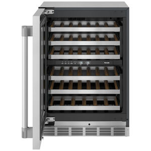 Thermador Professional Series 24 in. Undercounter Wine Cooler with Wood Racks, Dual Temperature Zones & 41 Bottle Capacity - Stainless Steel, , hires