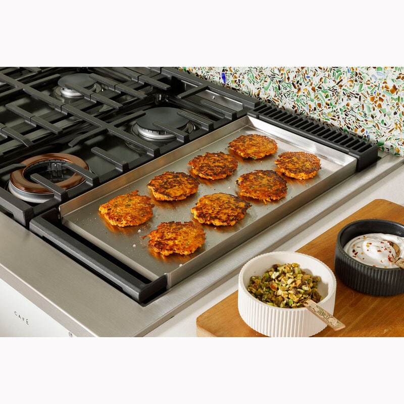 Cafe 48 in. 6-Burner Natural Gas Rangetop with Griddle, Simmer Burner & Power Burner - Matte White, Matte White, hires