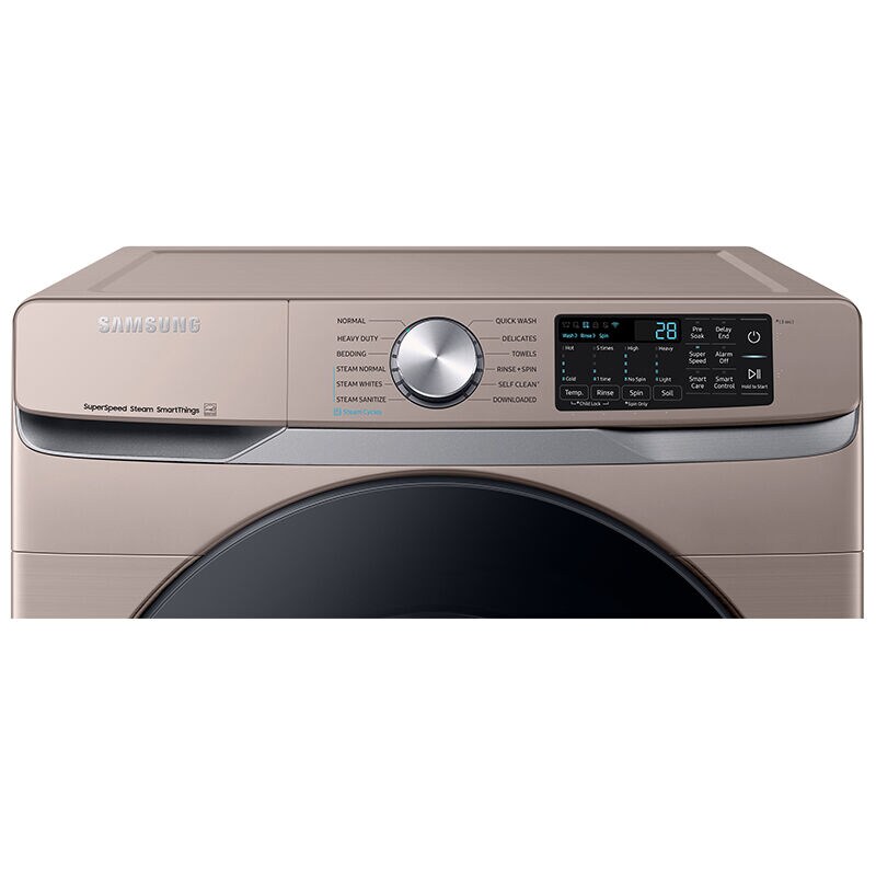 Samsung champagne front load steam washer with electric discount dryer samalaundry7