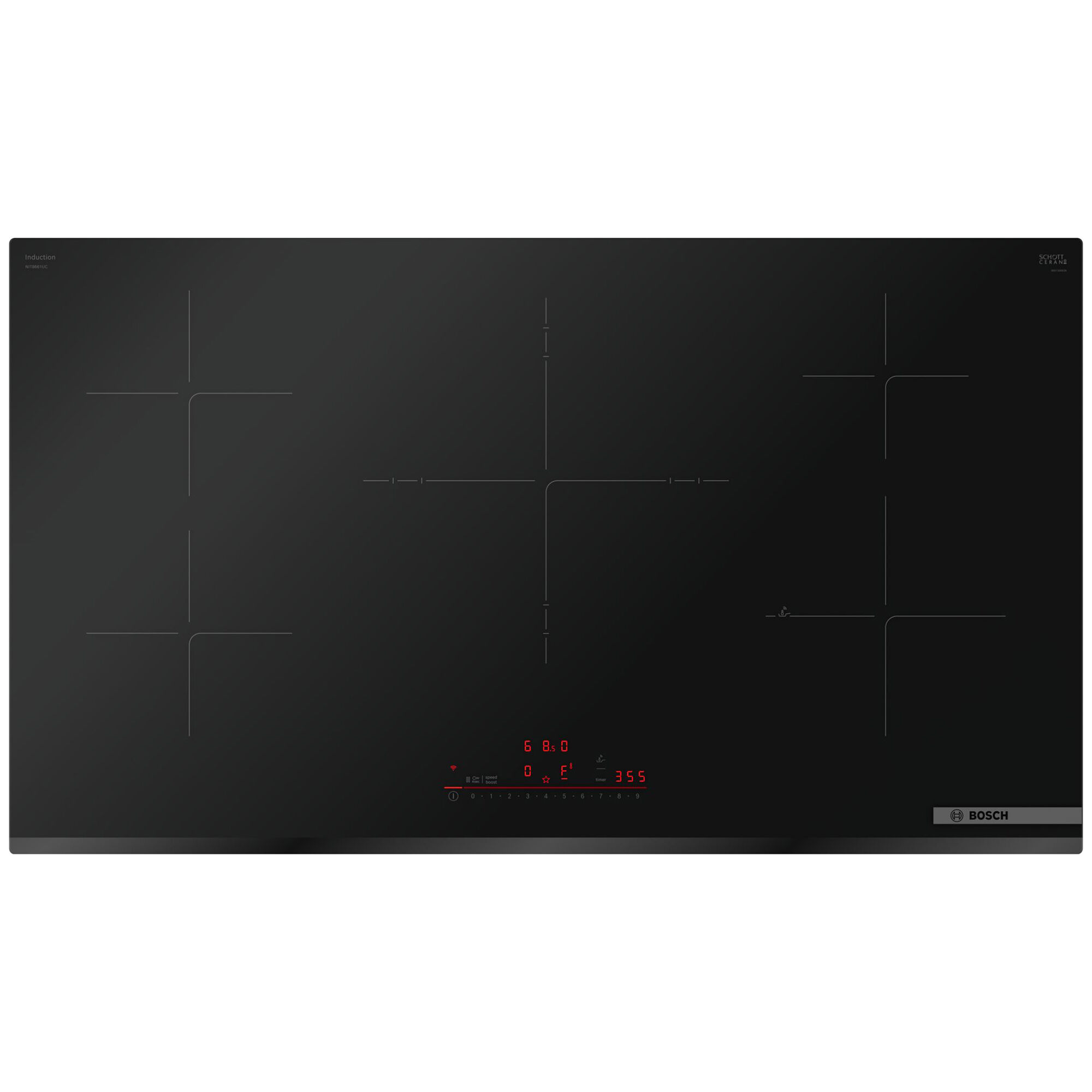 Bosch 800 Series 36 in. 5-Burner Smart Induction Cooktop with