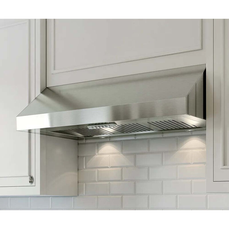 XO 48 in. Convertible Standard Style Range Hood with 600 CFM, 3 Fan Speeds & 2 LED Lights - Stainless Steel, , hires