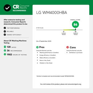 LG 27 in. 4.5 cu. ft. Smart Stackable Front Load Washer with Sanitize & Steam Wash Cycle - Black Steel, Black Steel, hires