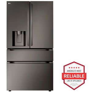 LG 36 in. 28.6 cu. ft. Smart 4-Door French Door Refrigerator with Ice & Water Dispenser - PrintProof Black Stainless Steel, PrintProof Black Stainless Steel, hires