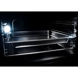 JennAir Noir 24 in. 1.3 cu. ft. Smart Steam Electric Single Wall Oven with True European Convection - Floating Glass Black, , hires