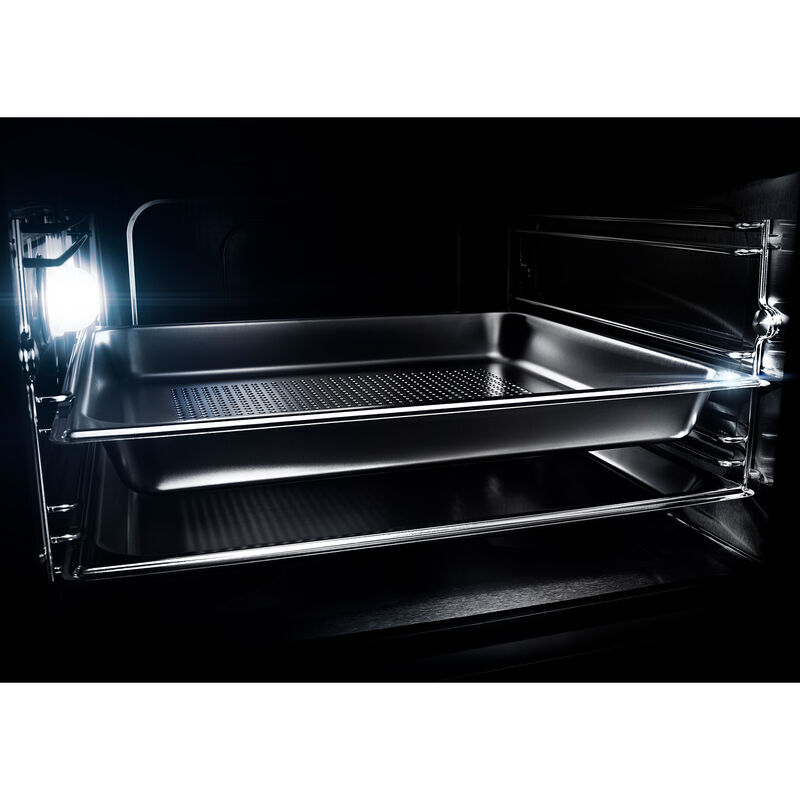 JennAir Noir 24 in. 1.3 cu. ft. Smart Steam Electric Single Wall Oven with True European Convection - Floating Glass Black, , hires