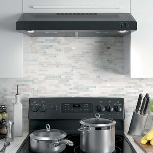 GE 30 in. Convertible Standard Style Range Hood with 270 CFM, 2 Fan Speeds & 2 LED Lights - Black, , hires