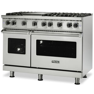 Viking 5 Series 48 in. 6.0 cu. ft. Convection Double Oven Freestanding LP Gas Range with 8 Sealed Burners - Stainless Steel, , hires