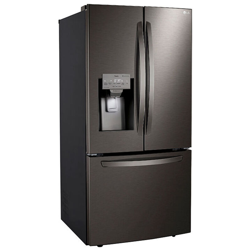 LG 33 in. 24.5 cu. ft. Smart French Door Refrigerator with External Ice & Water Dispenser- Black Stainless Steel, Black Stainless Steel, hires