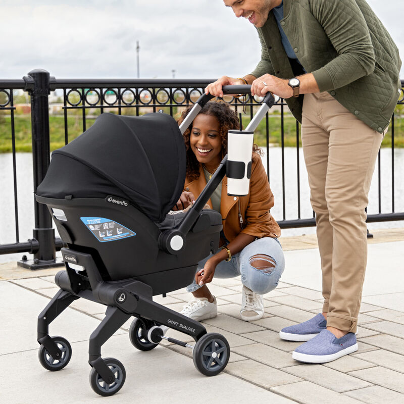 Evenflo Shyft DualRide with Carryall Storage Infant Car Seat & Stroller Combo - Sylva Pink, Sylva Pink, hires