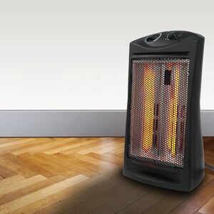 Lifesmart 1500 W Radiant Space Heater with 2 Heat Settings & Overheat Safety Shut-Off - Black, , hires