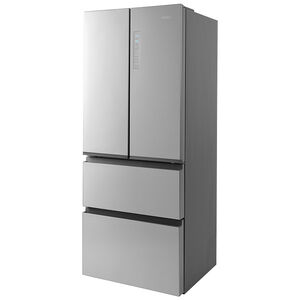 Haier 28 in. 14.5 cu. ft. Counter Depth 4-Door French Door Refrigerator - Stainless Steel, , hires